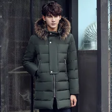 Новое поступление, зимняя куртка на утином пуху, мужские повседневные пуховики, теплые утолщенные пальто, повседневная мужская парка 1632