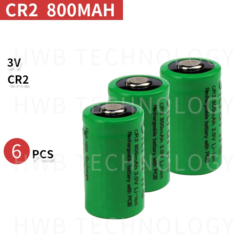 6pcs New 3V CR2 15270 CR2 800mah rechargeable battery 3V digital camera