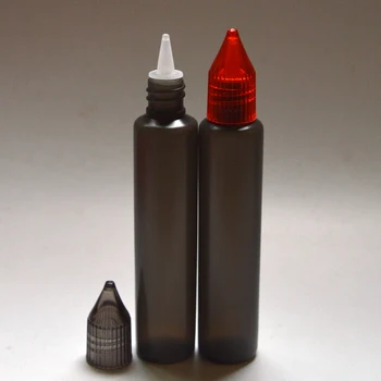 

1000pcs 30ml Black Bottle Empty Plastic Dropper Bottle with Colorful Cap and Long tip E Liquid Pen Style Bottle