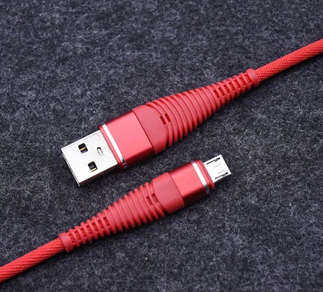 Красный 1 м кабель зарядного устройства микро-usb для телефона 6 7 8X11 прочный и портативный быстрая зарядка данных USB кабель для Android type-c - Цвет: Красный