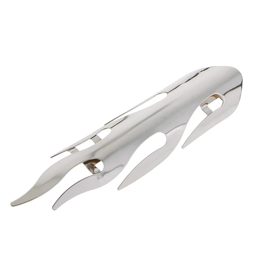 Plating Chrome Motorcycle Flame Exhaust Muffler Pipe Heat Shield Cover Heel Guard White