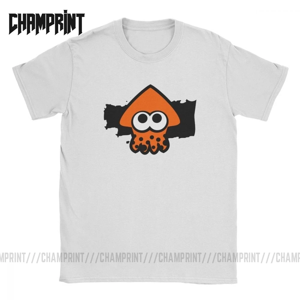 

Splatoon Squid Orange Men's T Shirts Ink Kid Game Vintage Tee Shirt Short Sleeve Round Neck T-Shirts Pure Cotton Gift Clothes