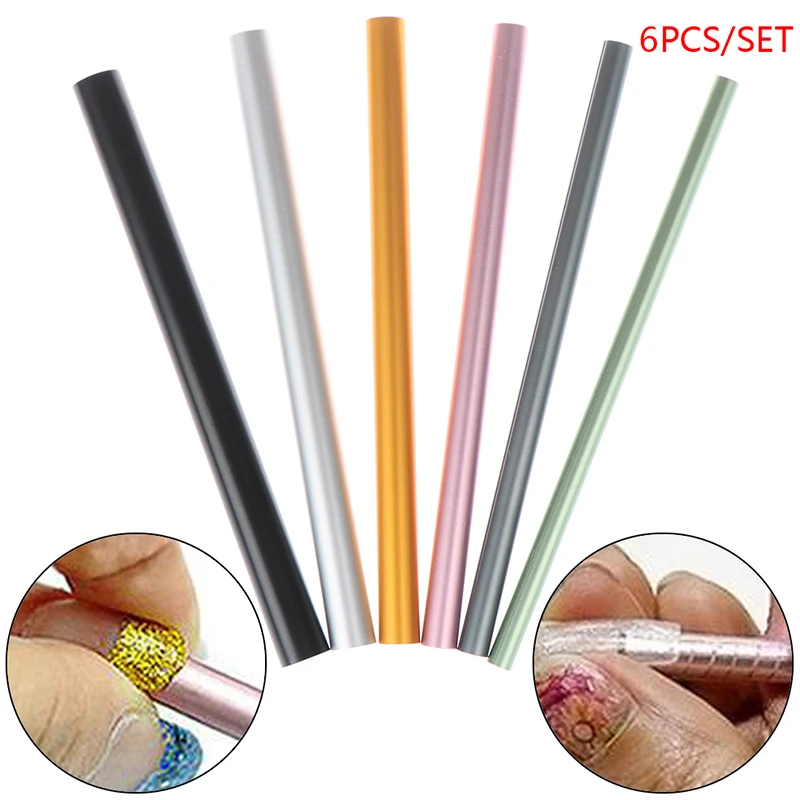 

6Pcs/Set Nail Art Tips Rod Acrylic Shaping Curving Sticks Tube Artificial Form Builder Tips UV Gel Manicure Tools