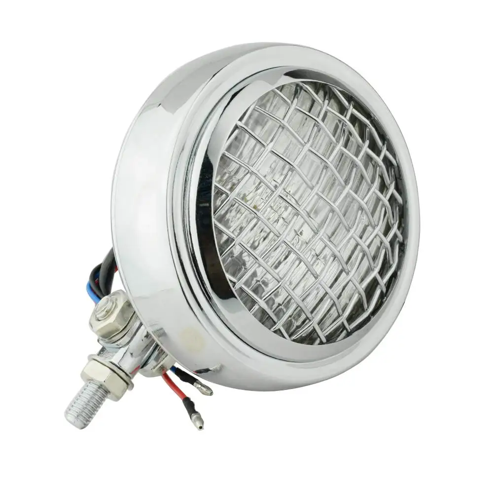 Мотоцикл 4,5 дюймов H4 Ретро фара с грилем головная лампа для Harley Honda Bobber Chopper Touring Мотоцикл Нижний Кронштейн Vint