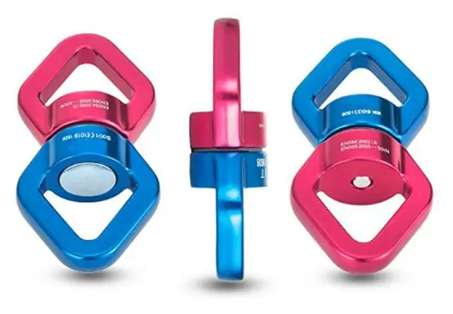 

10 Pcs Rotating Carabiner Swing Swivel 30KN 360 tree tire yoga Arial dance spinner