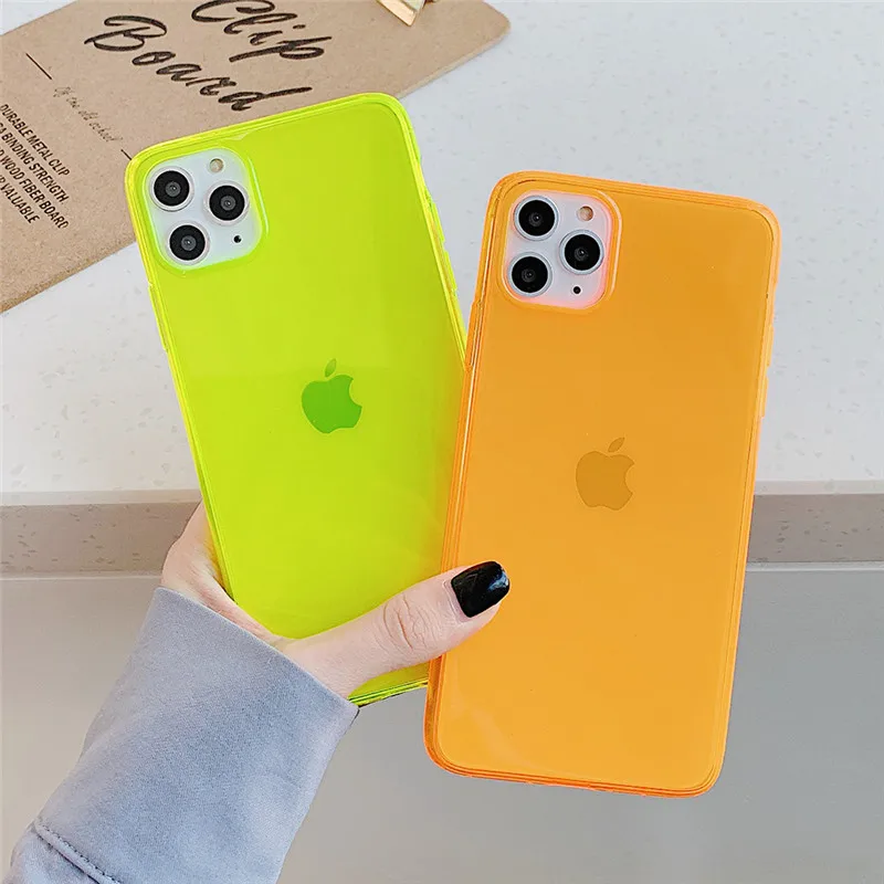 Силиконовый чехол для iPhone 11 Pro X XR XS Max 7 8 7Plus неоновый | Мобильные телефоны и