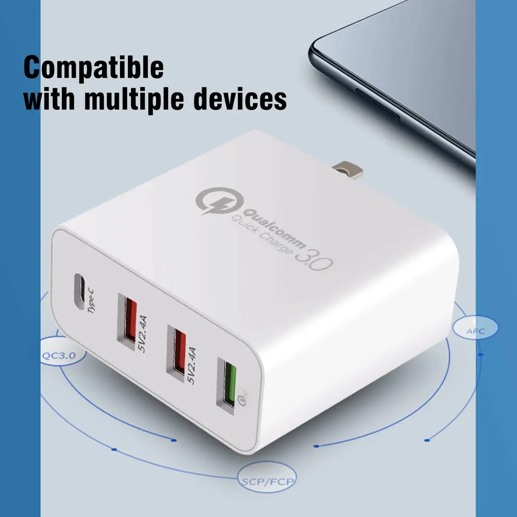Multi Fast USB Charger Charge Multiple 4 USB Phone Charging Station Universal USB HUB Smart Charger