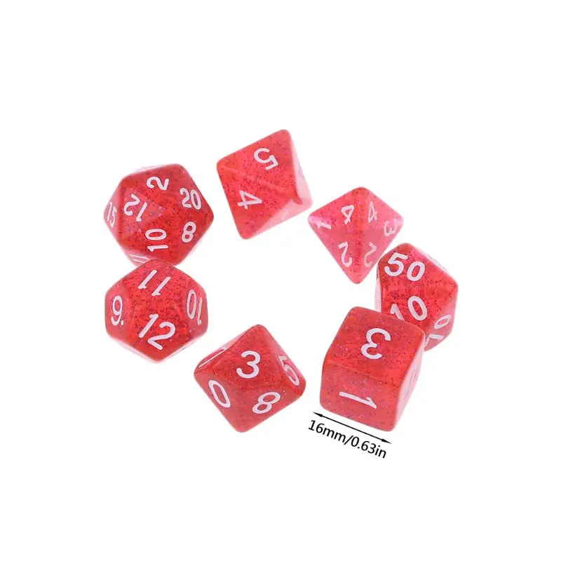 7 шт. двухсторонние кости D4 D6 D8 D10 D12 D20 подземелья и дракон D & RPG поли настольная
