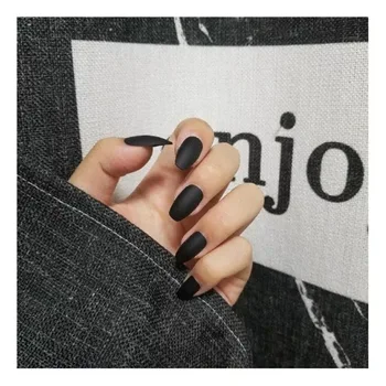 

11-Ballet Black Scrub False Nail Piece Wear Nail Sticker 24 Piece Finished Nail Tools