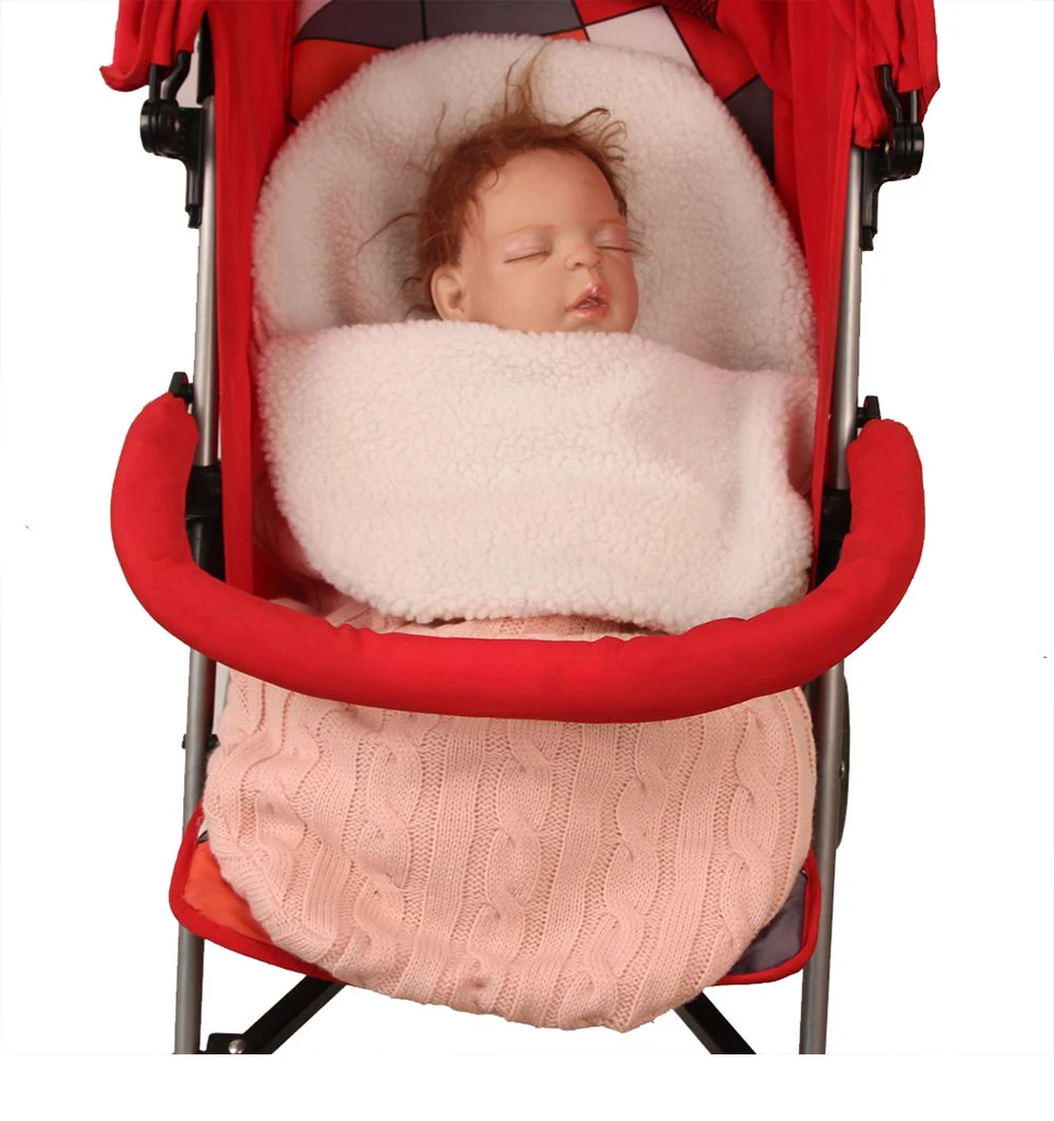 Lamb Velvet Baby Sleeping Bag Winter Children Newborn Sleeping Bag Baby Stroller Thicken Knitted Sleeping Infant Bag Bedclothes
