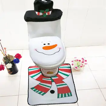 

Hot Christmas Decorations for Home Bathroom Toilet Seat Cover Paper Rug Natal Christmas Ornaments New Year