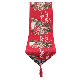 

Cotton Linen Kitchen Daily Reusable Dining Tabletop Home Decor Party Christmas Pattern Table Runner Easy Clean With Tassel Soft