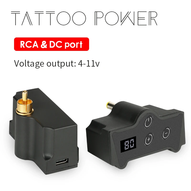2-Professional-Wireless-Tattoo-Power-Mini-RCA-DC-Audio-3-5mm-Jack-Upgrade-Digital-New-Touch-Tattoo