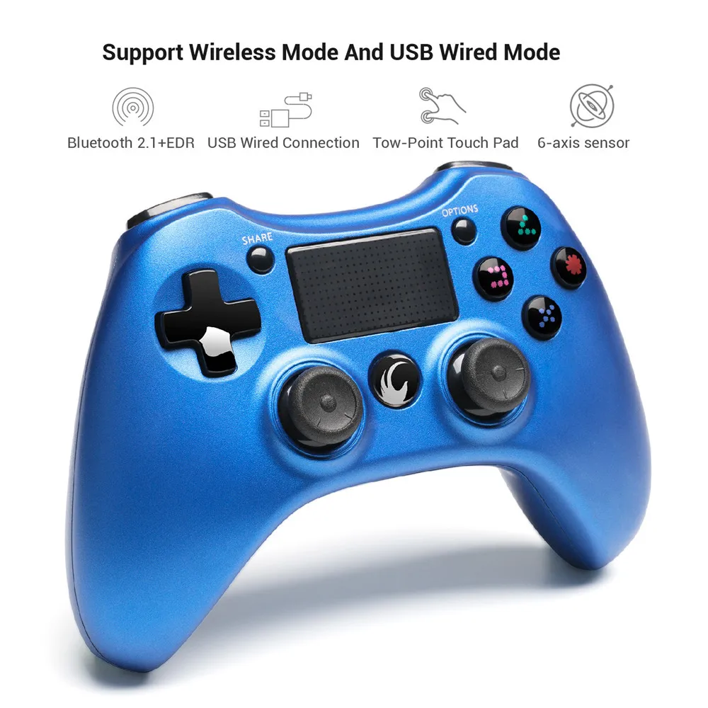 Wire Wireless Gamepad Bluetooth Compatible For Sony Ps4 Controller For Playstation 4 Joystick With Dual Vibration For Pc Android Gamepads Aliexpress
