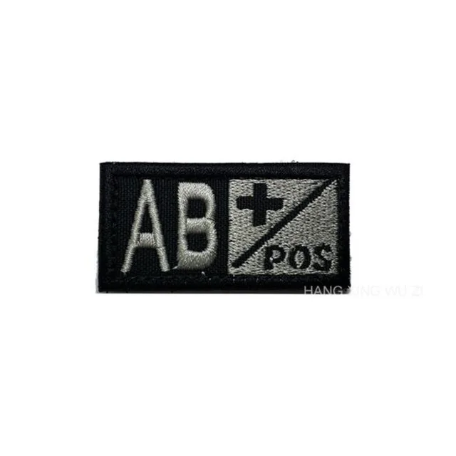 Military Patches Blood Positive Embroidered Tactical Patch  A+ O+ B+ AB+ Positive bag badges fabric sticker Hunting accessories (4)