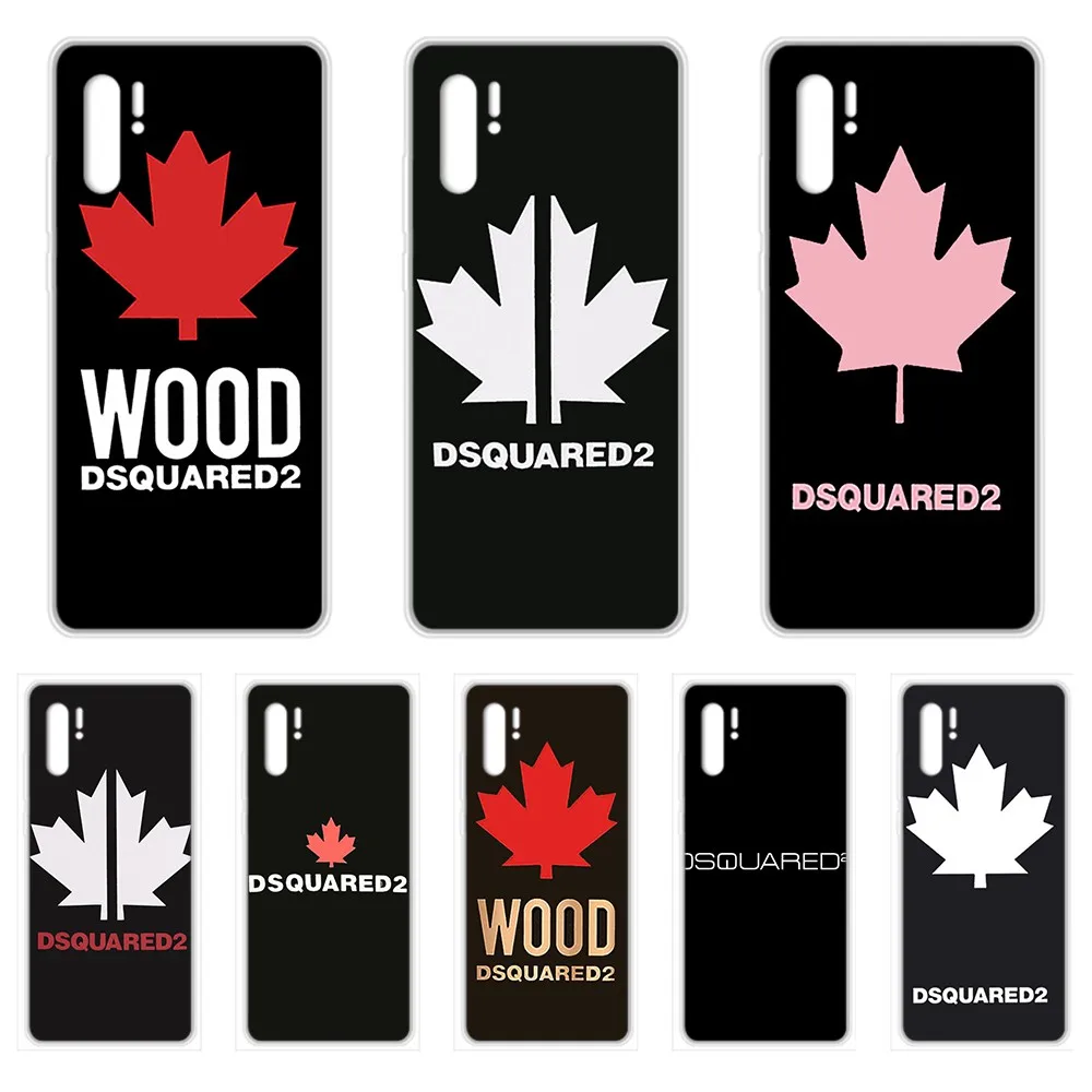 

leaf Brand DSQUARED2 tpu Etui Transparent Phone Case cover For HUAWEI5t p 8 9 10 20 30 40 P pro Smart 2017 2019 Z lite