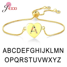Регулируемый очаровательный браслет с буквой из натуральной 925 пробы Серебряный браслет для женщин модный стиль высокое качество ювелирные изделия для девочек