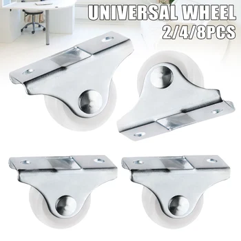 

White Rail Fixed Casters Small 1-Way Wheel Furniture Plastic Directional Wheel Wear-resistant YU-Home