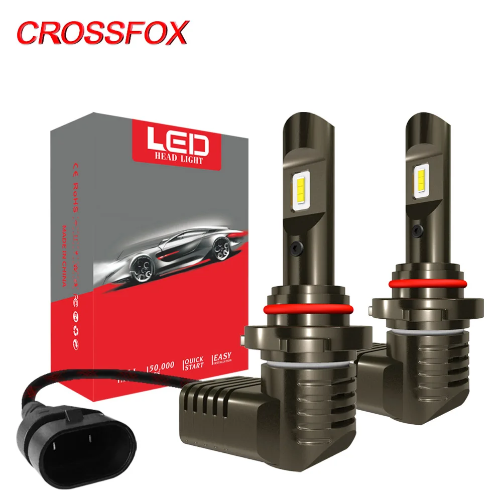 

CROSSFOX Lamp H7 LED H4 H11 50W 12V 10000LM H8 H9 9005 hb3 9006 hb4 Car Led Headlights 6000K Auto Light Bulbs High Low Beam