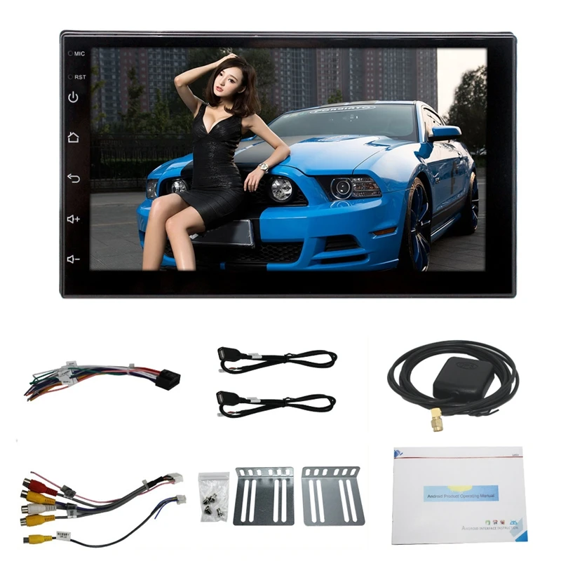 

7 Inch 2 Din Android 8.0 Car Multimedia Universal Player Car Gps Navigation Integrated Machine Smart 2.5D Tempered Screen Blueto