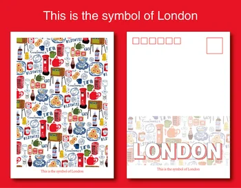 

1pc London Symbols Recordable Classical Vintage Art Travel Postcard Greeting Card Birthday Gift Postcards Illustration