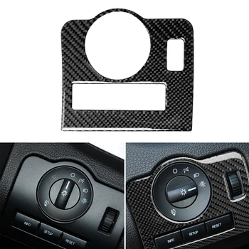 

1* Black Headlight Switch Frame Cover Trim Carbon Fiber Epoxy Coating Decor Abrasion-resistant For Ford Mustang 09-13