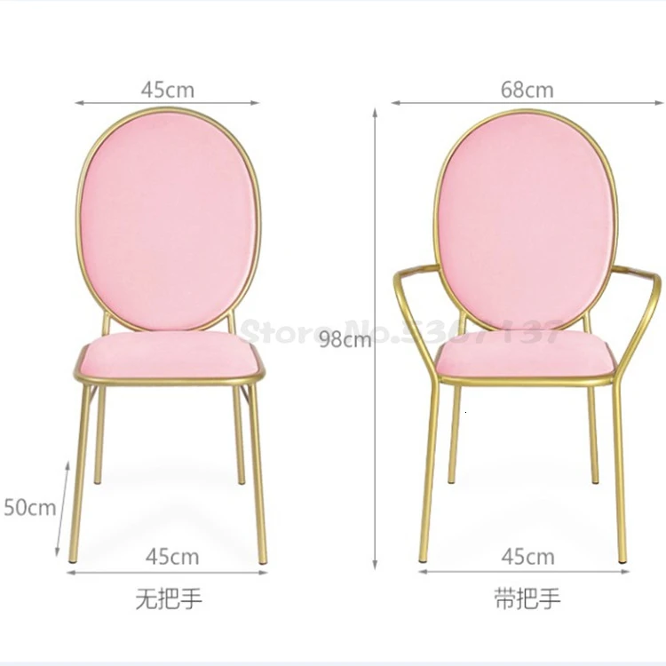 Нордическая сетка красный обеденный стул фланелевый стол для переговоров и стулья для девочек сердце принцесса кованого железа стул для одевания простой дом