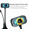 USB HD LED كاميرا ويب كاميرا ويب مع إلغاء الضوضاء ميكروفون للكمبيوتر مكتب دراسة لعبة 360 درجة دوران كاميرا ويب 2