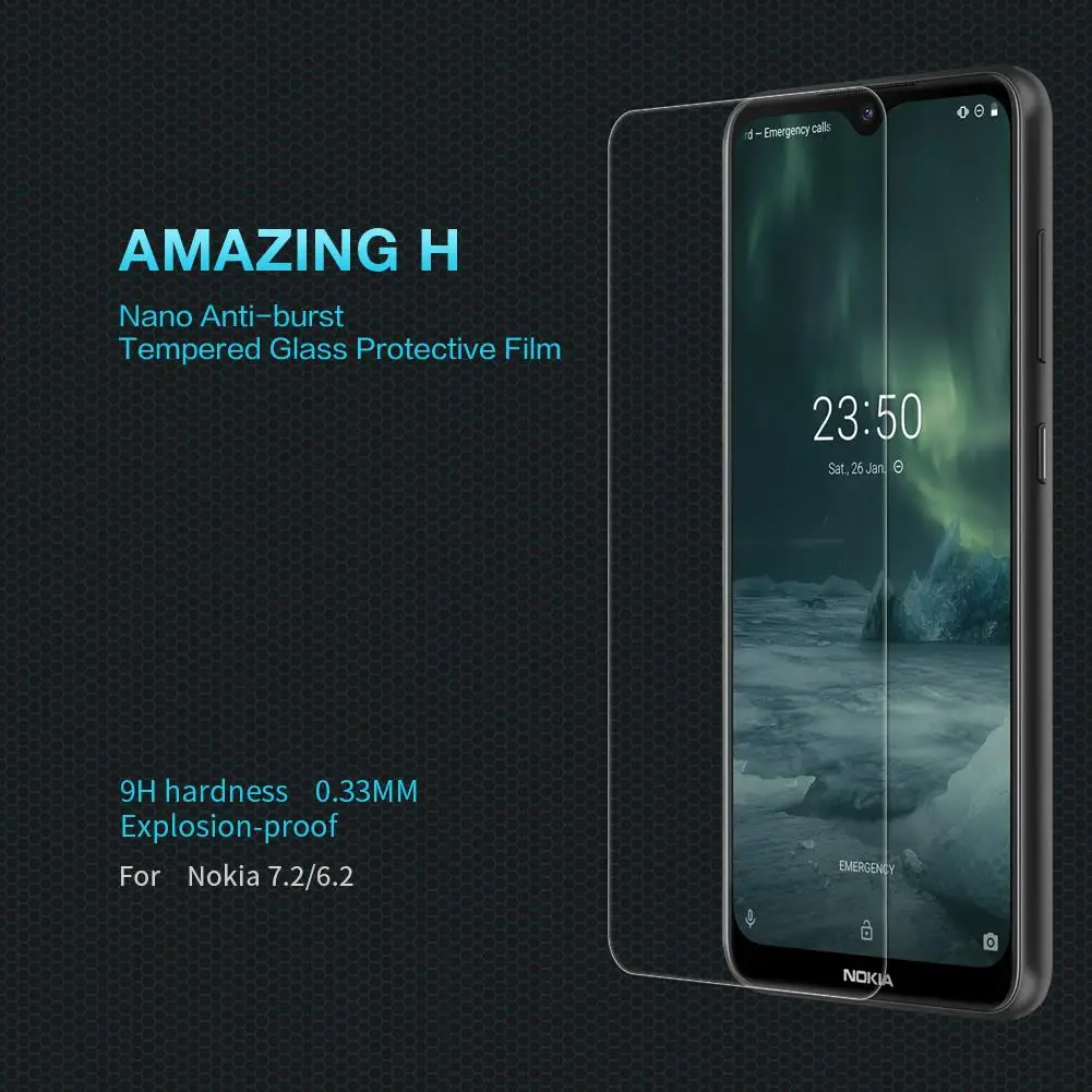 

Tempered Glass for Nokia 7.2 /Nokia 6.2 NILLKIN Amazing H 0.33MM Anti-Burst Screen Protector for Nokia 7.2 Glass