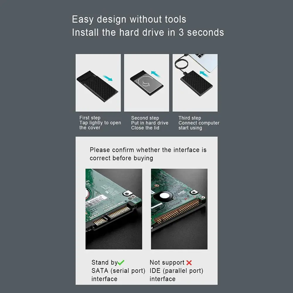 Original Lenovo 2.5 inch notebook hard drive solid state SSD mobile hard drive box USB3.0 external storage hard drive case