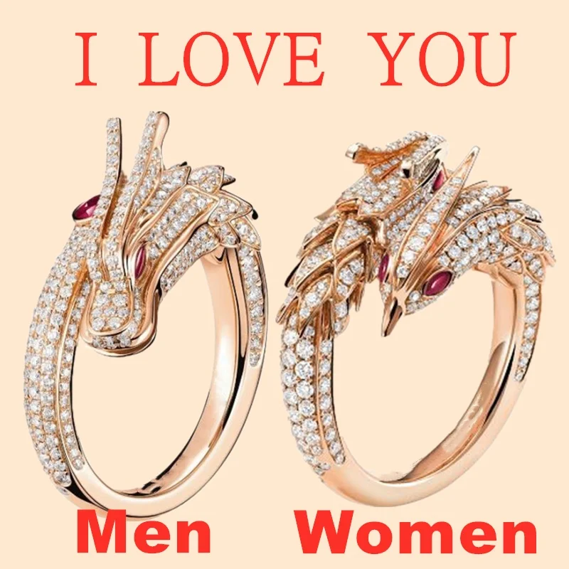 Dragon and Phoenix Rings Cheap Trendy Jewelry Indie for Women Wholesale Engagement Love | Украшения и аксессуары