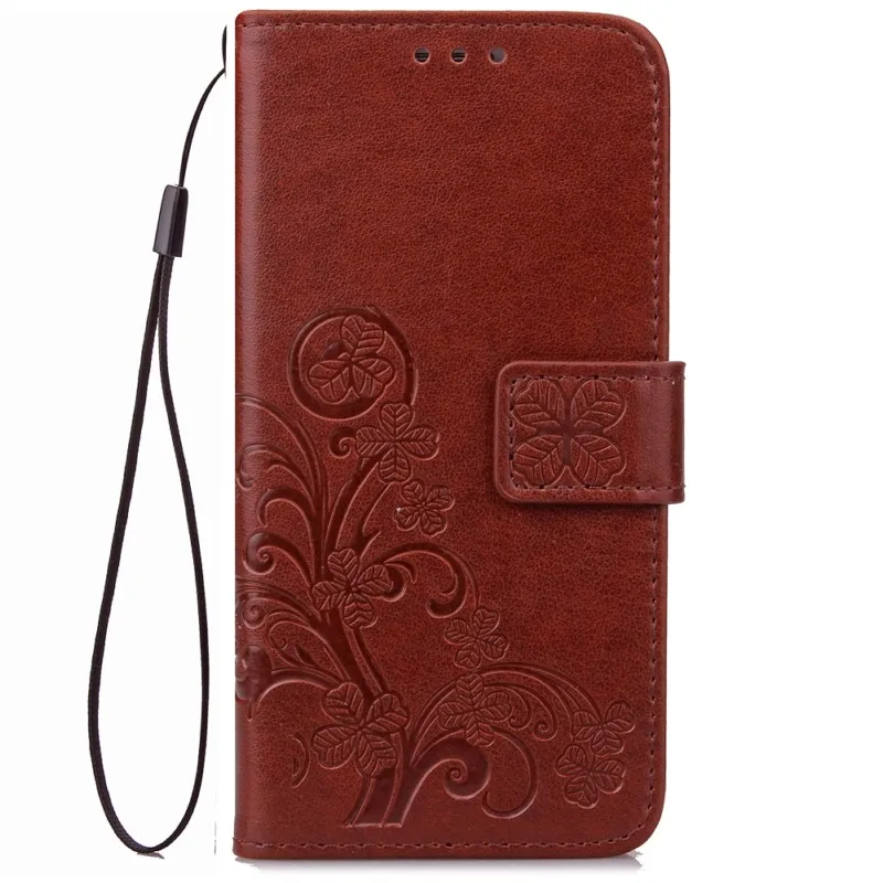 Коричневый OEEKOI четырехлистный клевер бумажник флип чехол для Cubot Magic/Note Plus - Цвет: Коричневый
