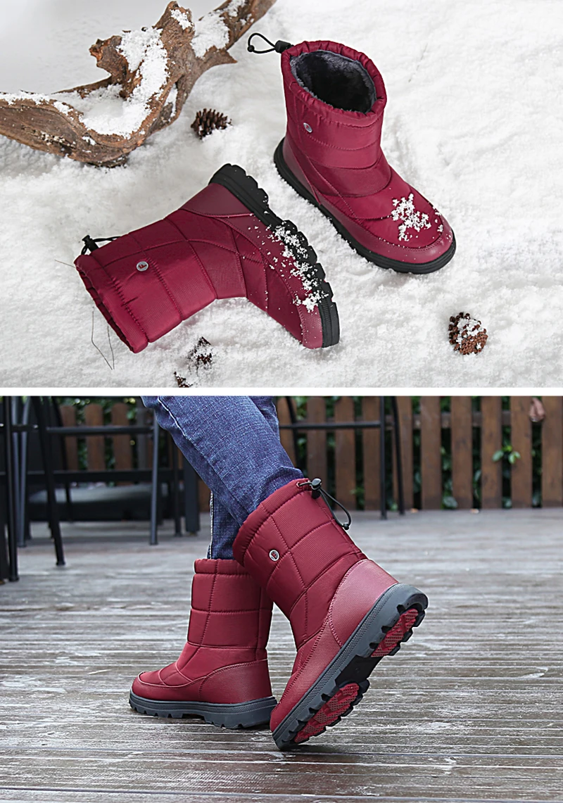 Рождественская Мужская обувь; зимние ботинки; Мужская безопасная обувь на плоской подошве; теплые военные ботинки; водонепроницаемые непромокаемые ботинки на нескользящей подошве; Zapatos De Hombre