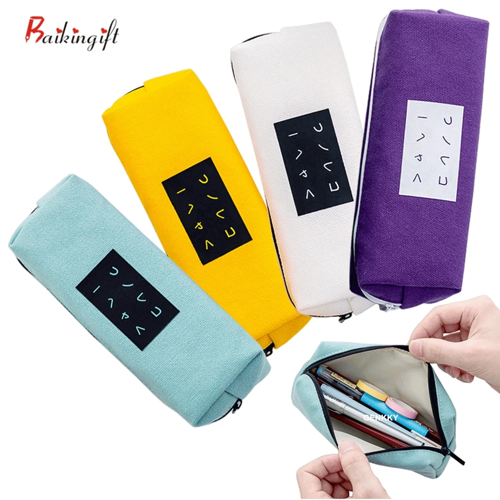 Creative Zipper Pencil Case Kawaii Pencilcase Large Capacity Pen Box For Girls Gifts Cute School Bag Stationery Supplies