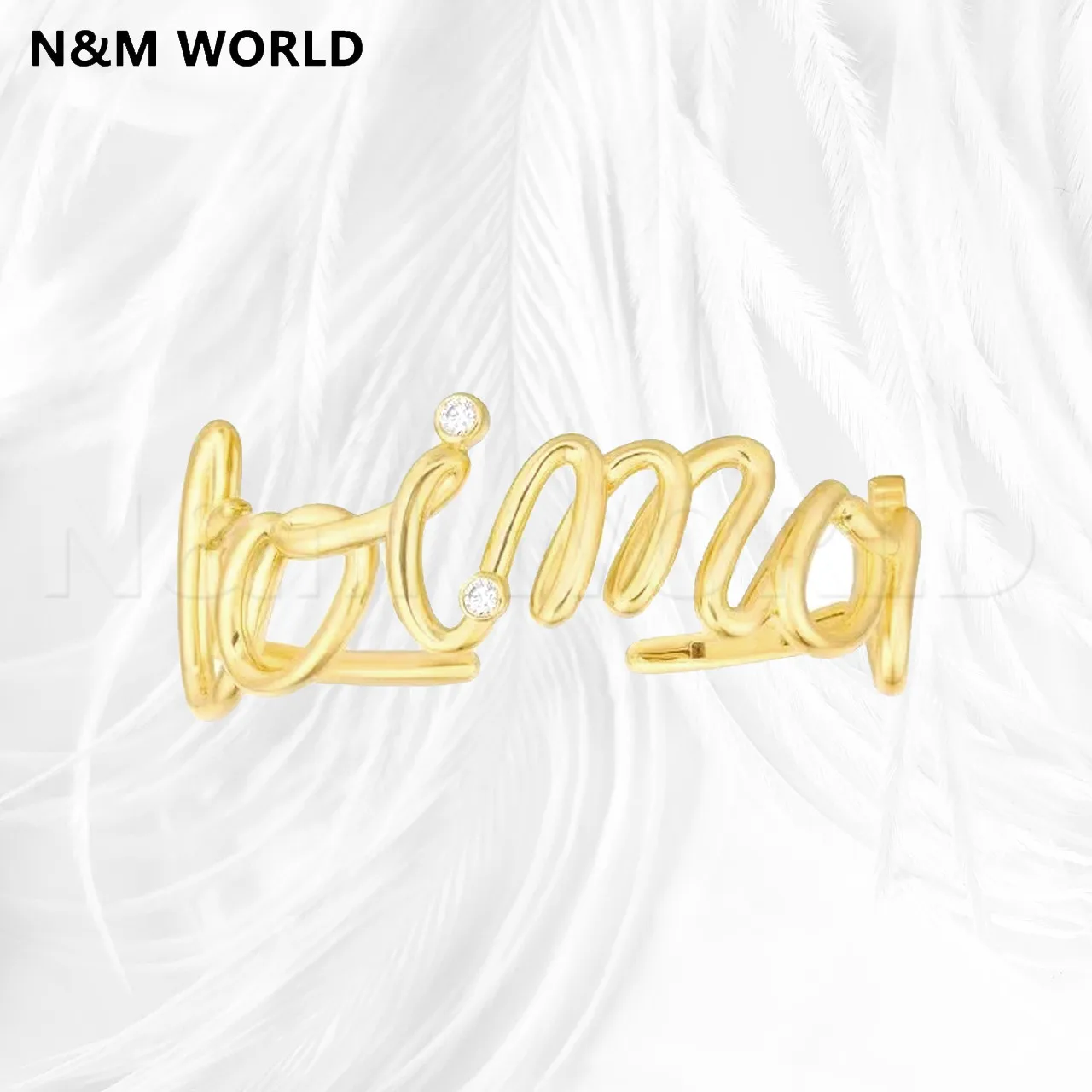 

Fashion Gold Letters Brand New Simple Pretty Style Open Bracelet For Valentine's Day Gift Christmas Gift