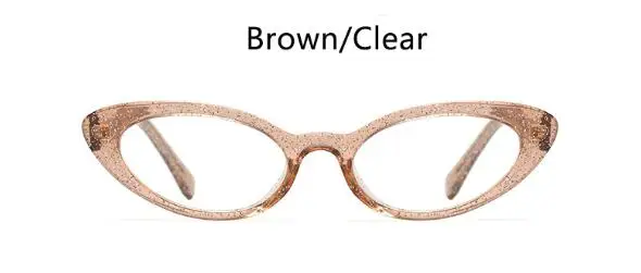 brown clear Позолоченная оправа кошачий глаз женские прозрачные очки узкие маленькие очки оправа прозрачные линзы очки винтажные очки TR90 - Цвет оправы: brown clear