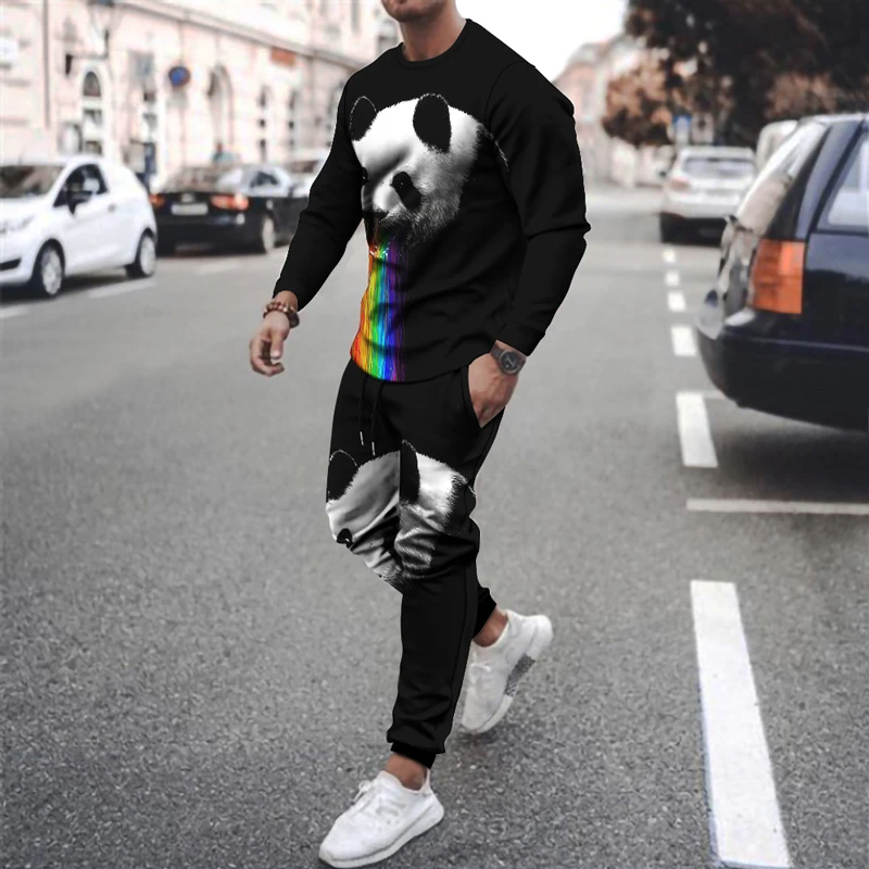 para justificar Contemporáneo paquete Ropa Deportiva 3D para hombre, traje de pantalones de camiseta transpirable  de manga larga, pantalones informales con estampado Animal lindo,  2021|Conjuntos para hombres| - AliExpress