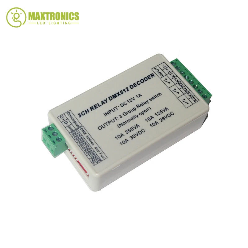 

1pcs WS-DMX-RELAY-3CH dmx512 decoder relays led controller use for led strip light led lamp Free shipping