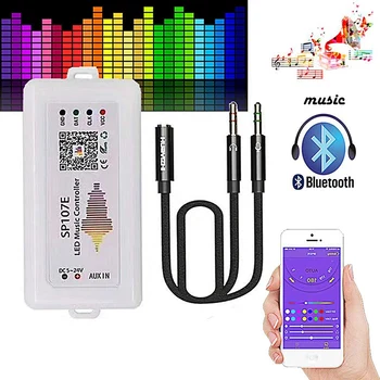 

WIFI RGB SP107E Pixel IC SPI Music Bluetooth Controller for WS2812 SK6812 SK9822 RGBW APA102 LPD8806 Strip DC5-24V