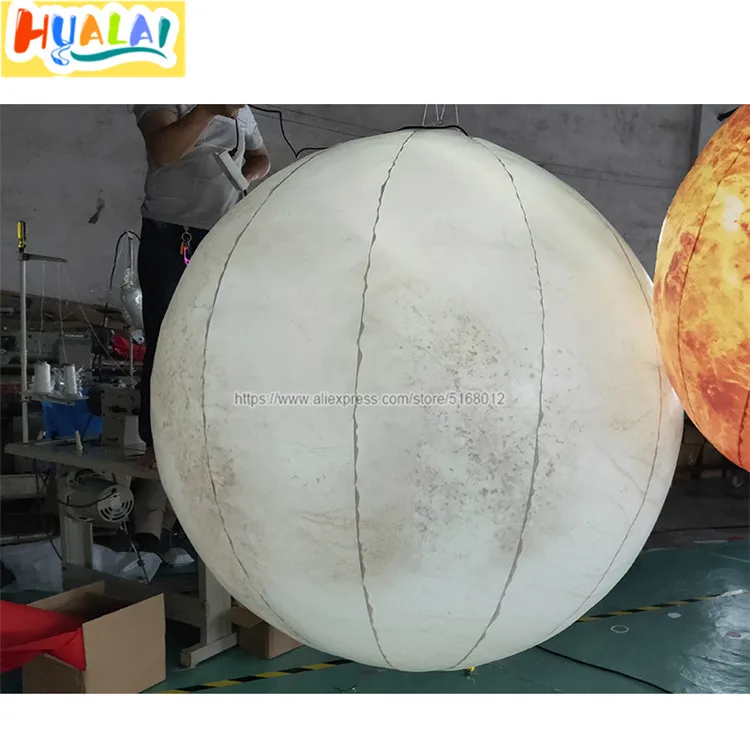 

hanging led lighting decoration inflatable planet moon balloon with light blower for indoor advertising party event 1m/1.5m/2m