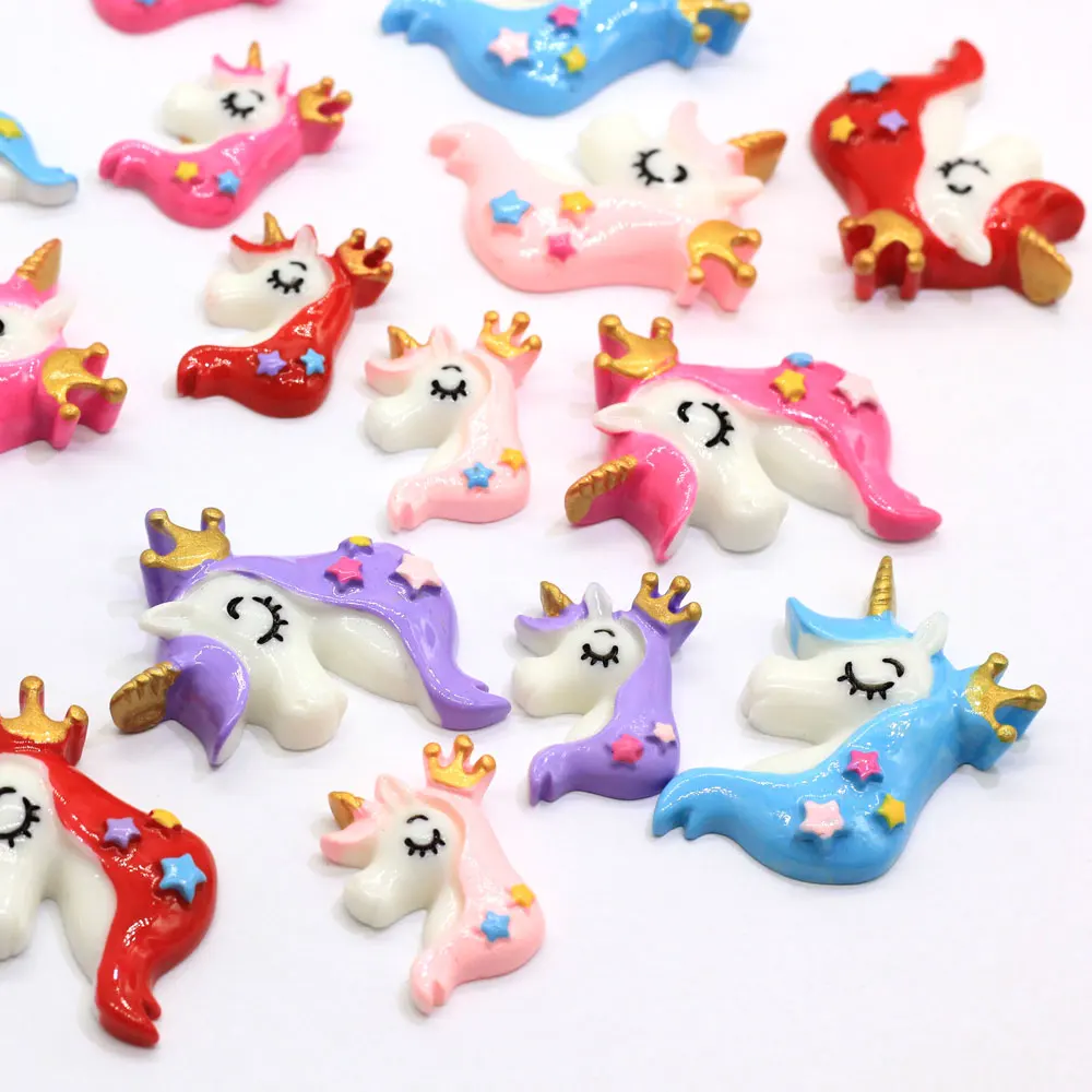 10/50 шт фабрики Лидер продаж смолы Unicornhorse кабошоны Fltback смолы мультфильм животное лошадь Slime амулеты "сделай сам" для изготовления ювелирных изделий, кра