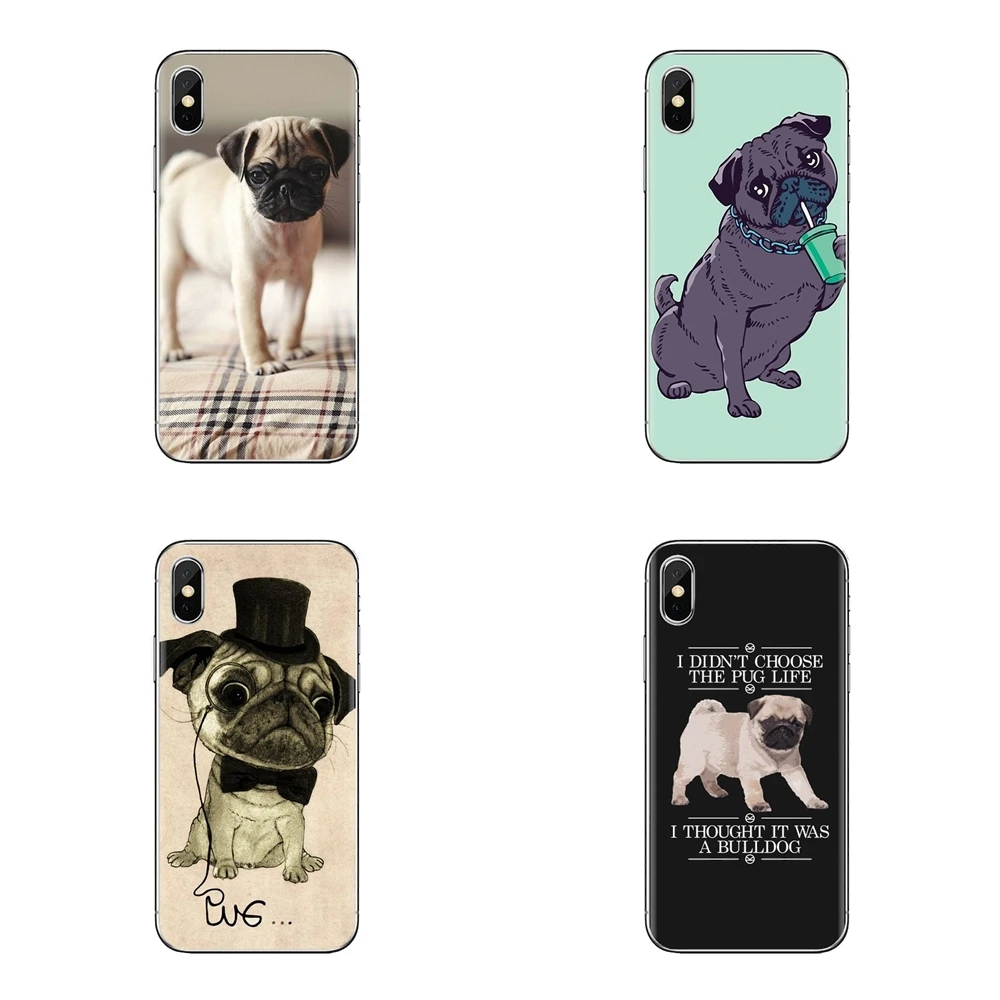 2018 new Cute cartoon pug Silicone Cover Bag For Huawei P Smart Y6 P8 P9 P10 Plus Nova P20 Lite Pro Mini 2017 SLA-L02 SLA-L22 2i |