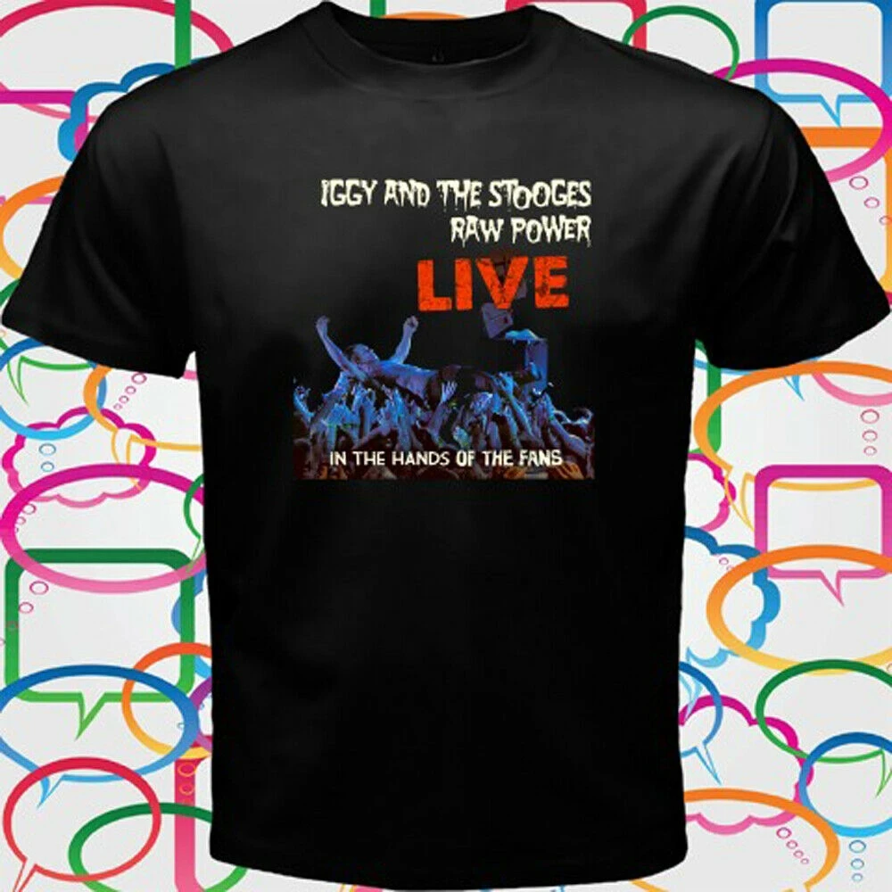 Iggy And The stoogees Live Raw power рок группа Мужская Черная Футболка размер S 3Xl | одежда
