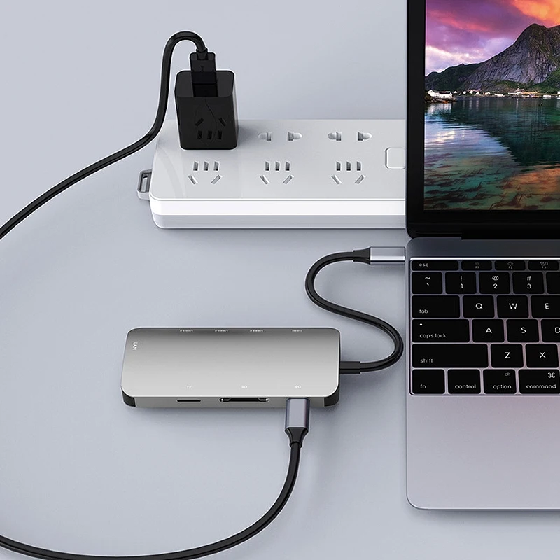 Док станция Тип с 8 в 1 3 портовый USB разветвитель/HDMI/Gigabit LAN PD|Док-станции для