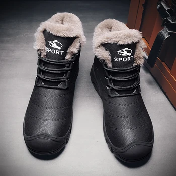 

2019 new winter men boots snow bootes fashion cowboy boots Plus velvet to keep warm timber land boots booties boots Large size