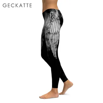 

Casual Wings Print Leggings Women Workout Plus Size Elastic Full Length Legging High Waist Leggins Mujer Spandex Fitness Pants