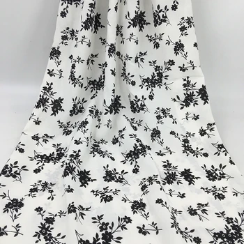 

White Soft Floral Printed Chiffon Fabric Is Used For Dress Shirts By The Meter, Black, Pink, Blue, Green, Red, Yellow