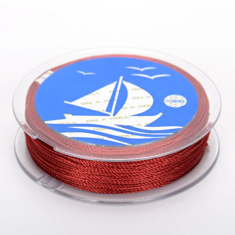 15-strand 0,8 мм ручной вязки нейлоновая Пряжа кисточкой браслет тесьма для вязания разноцветная веревка китайский узел - Цвет: 25