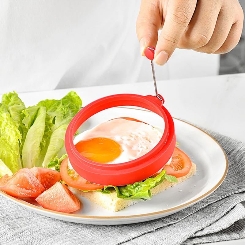 Large Breakfast Omelette Fried Egg Molds Food Grade Silicone Egg Pancake Ring Mould Cooking Frying Mould Kitchen Gadget 2Pcs,egg mold,egg ring