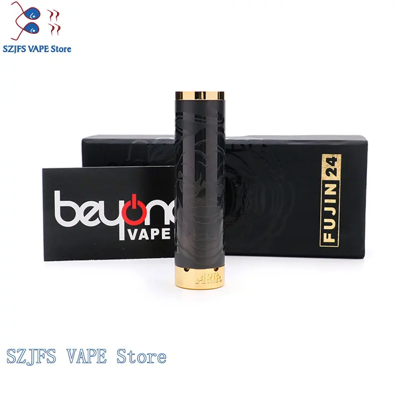 

THC TaurenLimited Edition Fujin 24 Stainless Steel Mechanical Mod Vape Mod 24mm 24k Gold Plated Firing Button Fit 18650 Battery